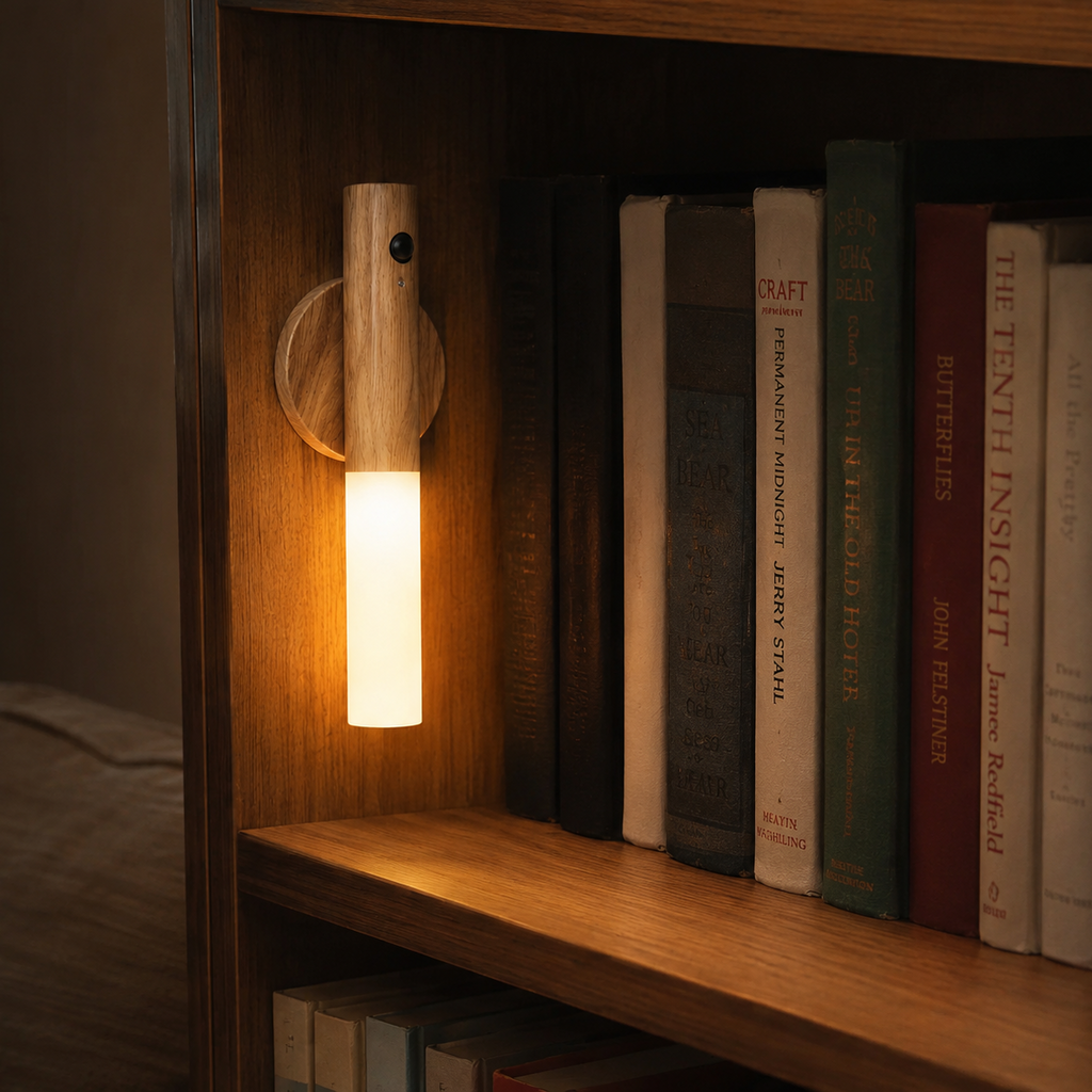 Wood Magnetic Motion Sensor Light