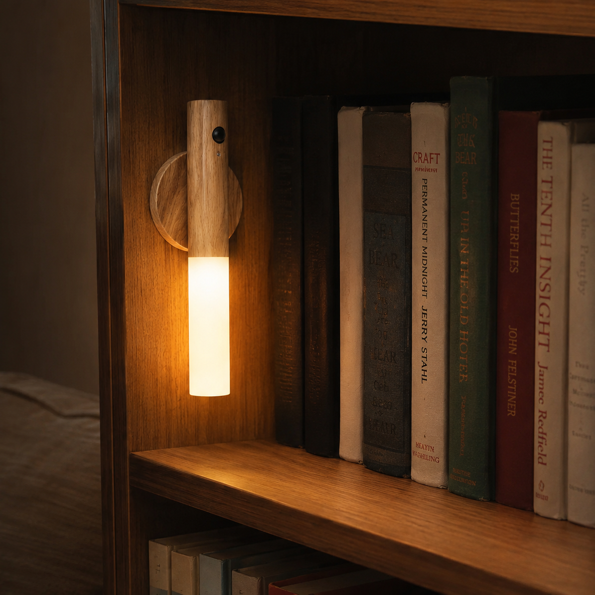 Wood Magnetic Motion Sensor Light