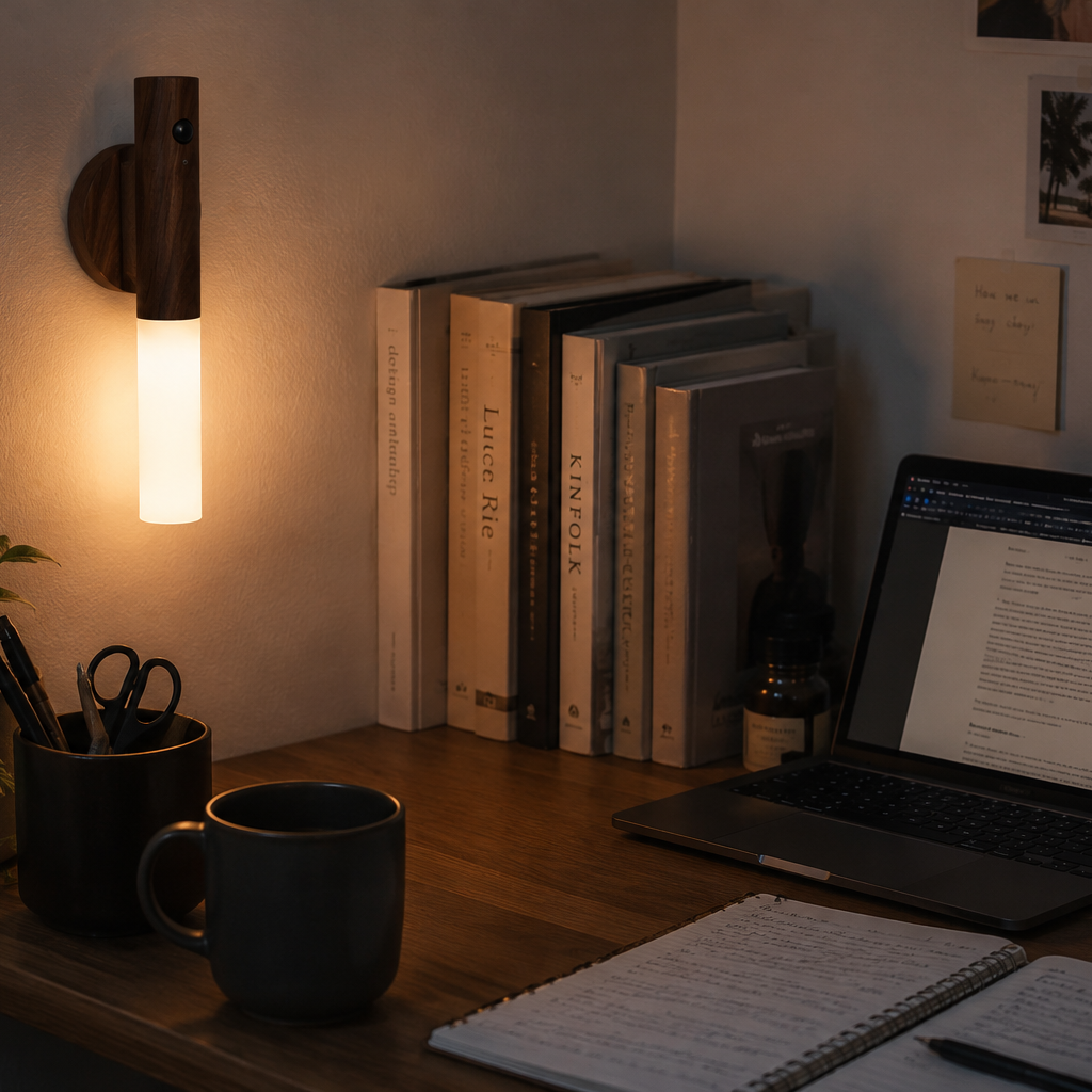 Wood Magnetic Motion Sensor Light