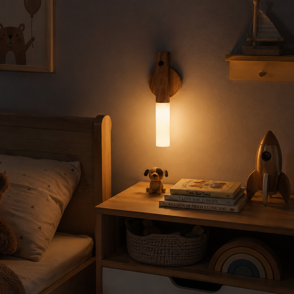 Wood Magnetic Motion Sensor Light